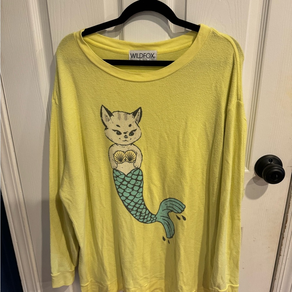 Wildfox cat mermaid road trip sweater